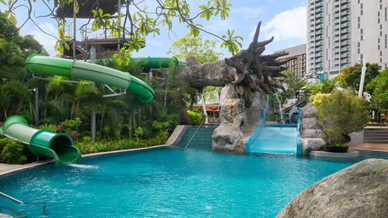Swimming pool slide