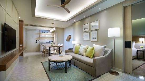 Living and dining room in Club Amari Suite